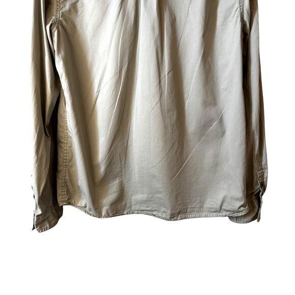 Converse One Star Men’s Long Sleeve Casual Button Up Shirt Top Pocket Beige M - Picture 7 of 10